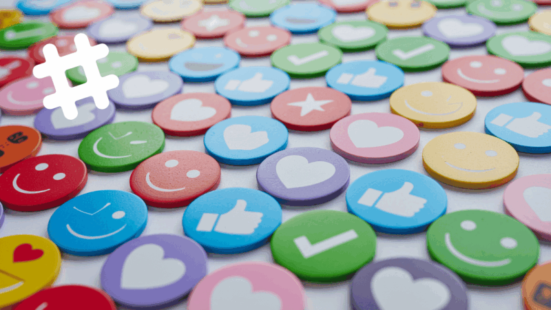 A collection of colorful circular social media icons featuring likes, hearts, and smiley faces, illustrating top-downloaded social media PNG icons and brand guideline usage.