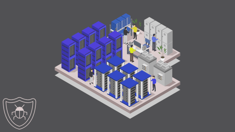 A 3D illustration of a computer monitor with cloud data nodes and security locks, comparing datacenter vs. residential proxies for web scraping efficiency.