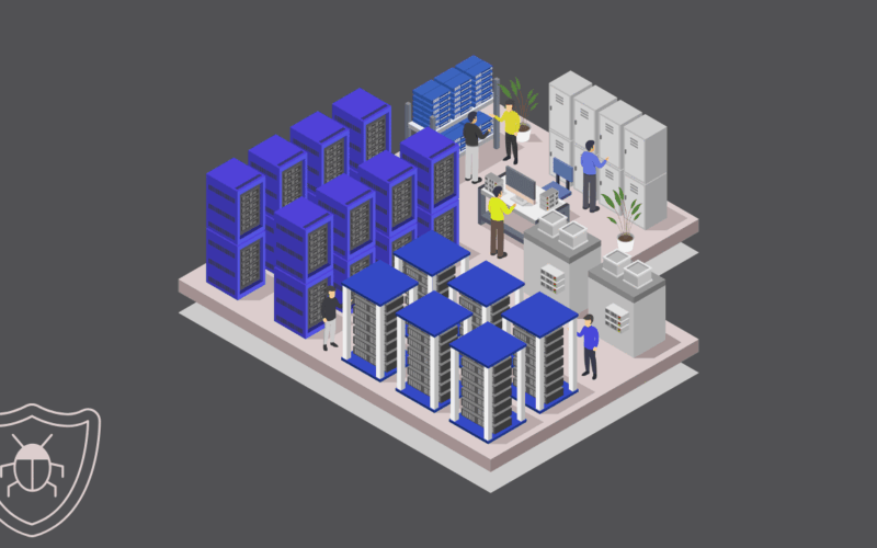 A 3D illustration of a computer monitor with cloud data nodes and security locks, comparing datacenter vs. residential proxies for web scraping efficiency.