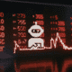An AI robot icon overlaid on a red glowing financial stock ticker board, illustrating how Permutable AI explains market moves in real time.