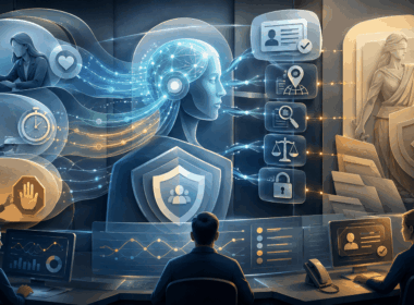 AI compliance system monitoring responsible betting signals with identity checks, deposit limits, fraud detection and human compliance review.
