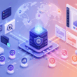 Isometric illustration of developers and designers using proxy servers for regional testing, debugging, API requests, design research, privacy and secure traffic routing.